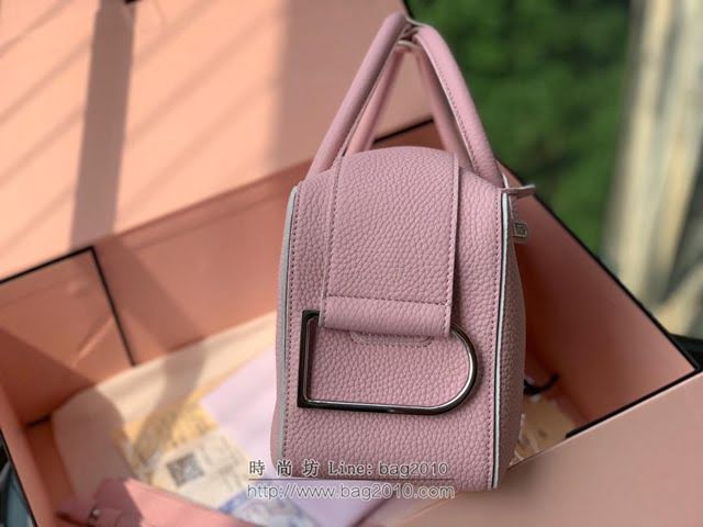 DELVAUX女包 2019春夏款 全新Cool Box優質牛皮 德爾沃女手提包 Cl0028 小方包粉色 Delvaux單肩包  fcs1278